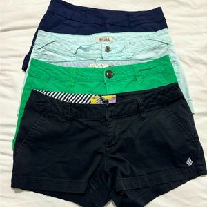 Lot of 4 pairs of Chino shorts- assorted brands size 0/1